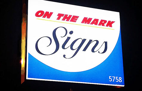 On the Mark Backlit Sign